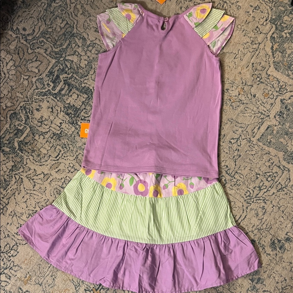 Gymboree NWT 8 Lavender and Green Skort and Top Set - Picture 4 of 4